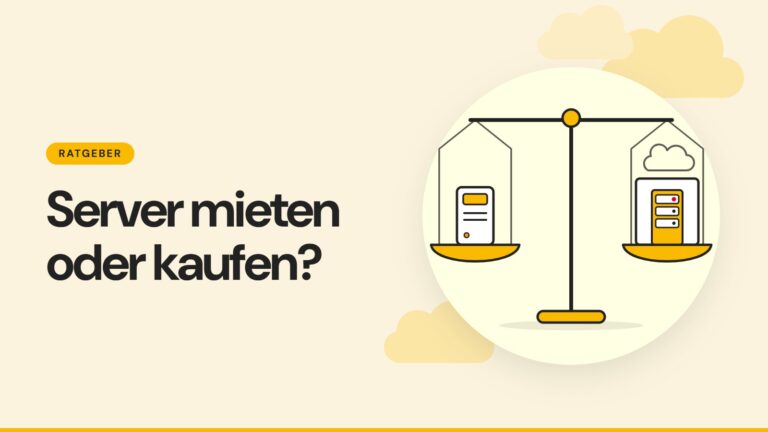 Waage mit Büro-Server und Server im Rechenzentrum - Vergleich Server mieten oder kaufen